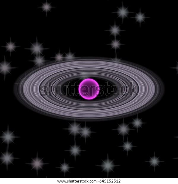 Shinning planet in far universe.
Abstract planet with colorful ring somewhere in space.
