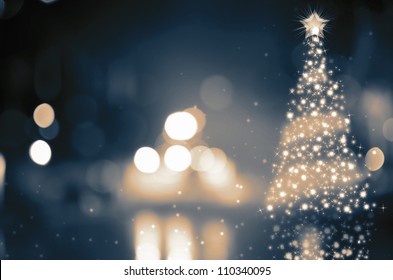 Shinny Christmas Tree, Abstract Background