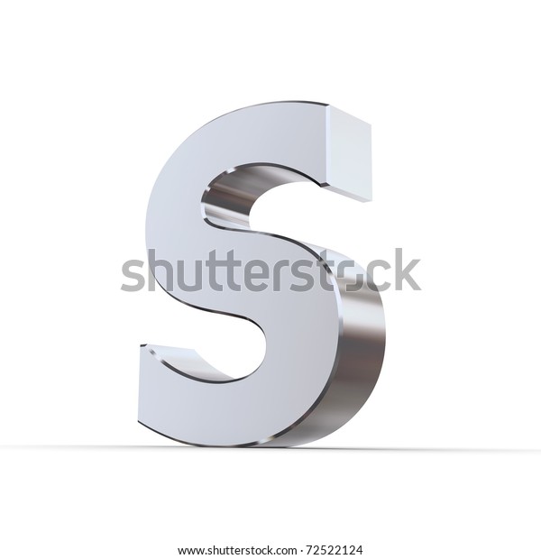 Shiny 3d Letters S Made Silverchrome Stock Illustration 72522124