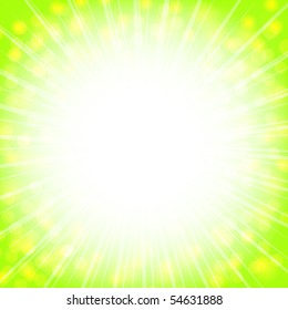 shiny abstract explosion with copyspace in light green and yellow