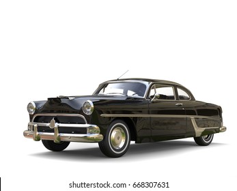 Shiny Black Restored Vintage Car - 3D Illustration