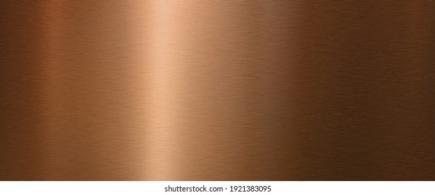 Shiny Brushed Copper Metallic Surface. Horizontal Background Mit Space For Text. Top View.