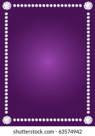 Shiny Diamond Frame On Violet Background