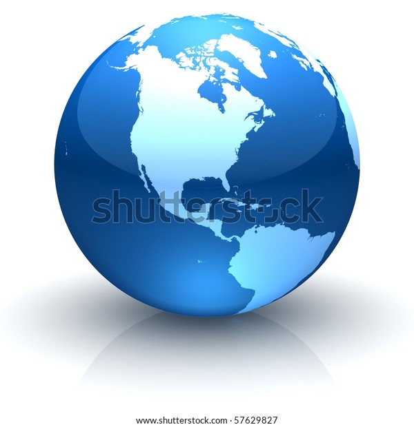 Shiny Globe Marble Highly Detailed Continents Stock Illustration 57629827