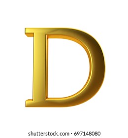 Shiny Gold Letter D On Plain Stock Illustration 697148080