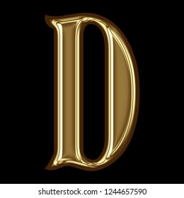 Shiny Gold Metal Letter D 3d Stock Illustration 1244657590 | Shutterstock