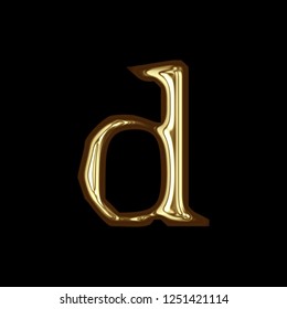 Shiny Gold Metal Letter D Lowercase Stock Illustration 1254262783 ...