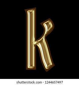 Shiny Gold Metal Letter K Lowercase Stock Illustration 1244657497 ...