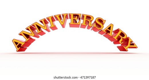 Shiny Happy Anniversary 3d Rendering On Stock Illustration 471397187 ...