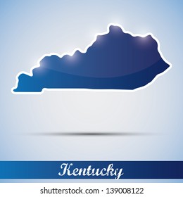 shiny icon in form of Kentucky state, USA