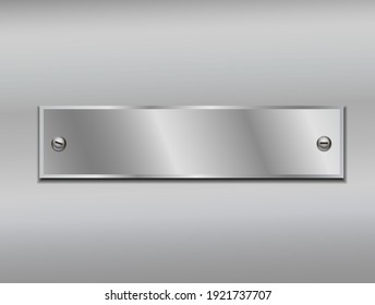 Shiny Metal Plate Isolated On Metallic Background