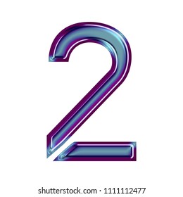 Shiny Metallic Blue Purple Color Number Stock Illustration 1111112477 ...