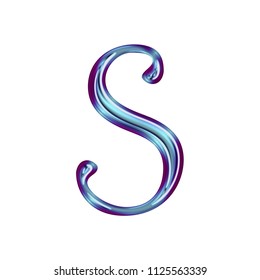 Shiny Metallic Blue Purple Color Letter Stock Illustration 1125563339 ...