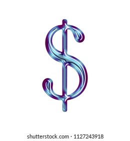 Shiny Metallic Blue Purple Color Dollar Stock Illustration 1127243918 ...