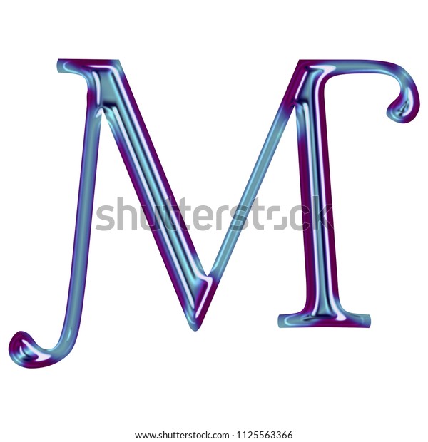 Shiny Metallic Blue Purple Color Letter Stock Illustration 1125563366 ...