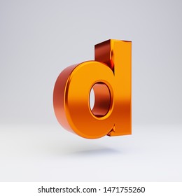 Shiny Metallic Hot Orange Letter D Stock Illustration 1471755260