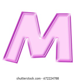 Glowing Neon Pink Purple Letter M Stock Illustration 1117047995