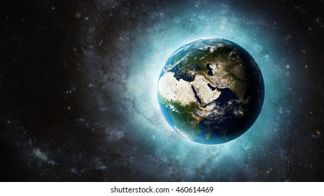 Shiny Planet Earth 3d Illustration Beautiful Stock Illustration ...