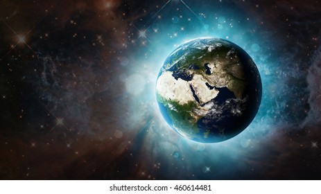 Shiny Planet Earth 3d Illustration Beautiful Stock Illustration ...