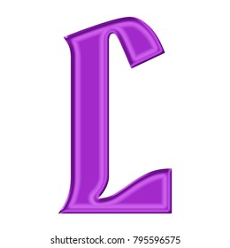 Shiny Plastic Purple Uppercase Capital Letter Stock Illustration 