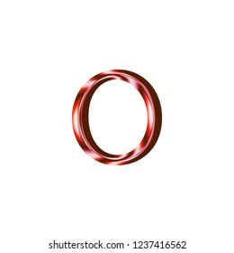 Shiny Red Glass Number Zero 0 Stock Illustration 1237416376