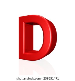 3d Red Letter D Uppercase Isolated Stock Illustration 1537080596