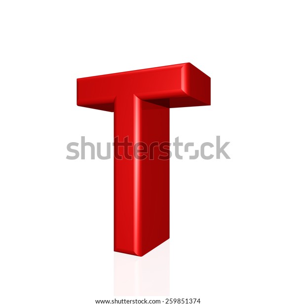 Shiny Red Letter Collection T Stock Illustration 259851374