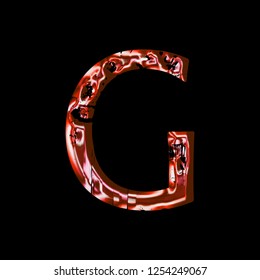 Shiny Red Metallic Letter G 3d Stock Illustration