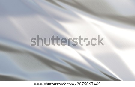 Shiny Silver Cloth Drape Material (3D Rendering) Stockfoto © 