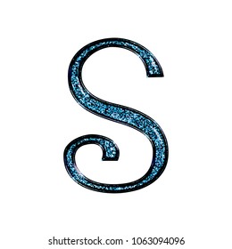 Shiny Sparkling Blue Glitter Letter S Stock Illustration 1065134786 ...