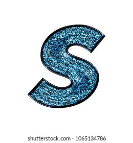 Shiny Sparkling Blue Glitter Letter S Stock Illustration 1065134786 ...