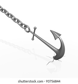 ship anchor on a chain