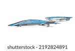 ship master white background on nice cinematic side view, 3d illustration