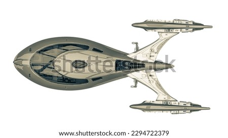 ship master white background on nice cinematic top view, 3d illustration