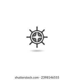 Ship wheel logo design concept  icon with shadow - Powered by Shutterstock