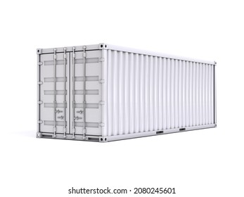 Shipping container isolated on white background 3d rendering