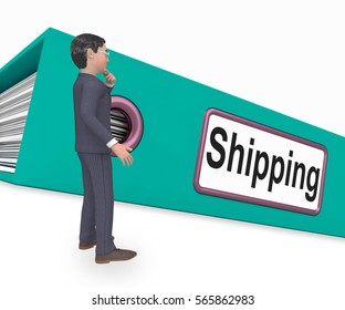 Shipping Folder Indicating Correspondence Postage And Freight 3d Rendering