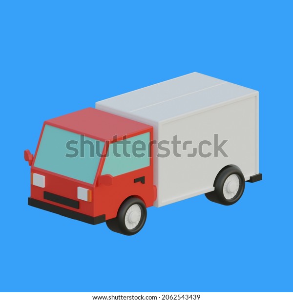 shipping truck 3d object\
isometric