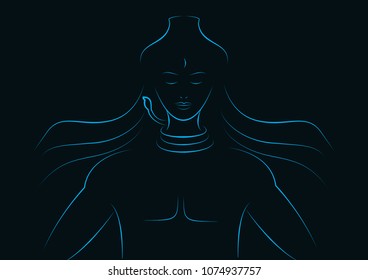 Shiva Blue Neon Divine