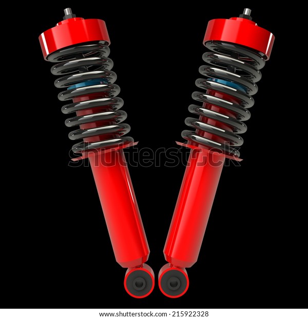 shock absorber car. isolated on black background.\
High resolution 3d\
render