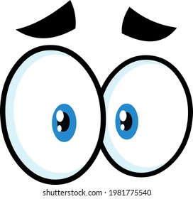 Shocked Cartoon Funny Eyes Raster Hand Stock Illustration 1981775540 ...