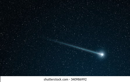 shooting star going across the star field