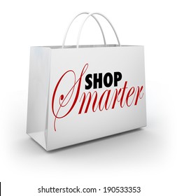 Shop Smarter Words Shopping Bag Best Prices Discount Bargain