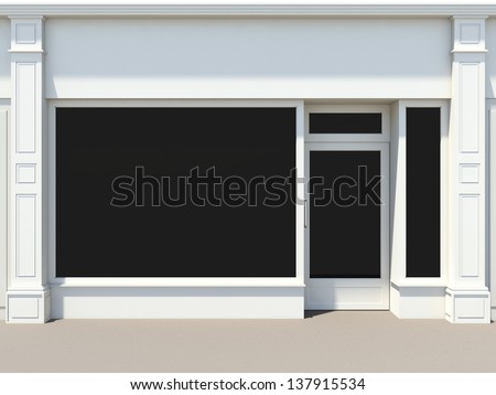 royalty free stock illustration of shopfront large windows whiteshopfront with large windows white store facade