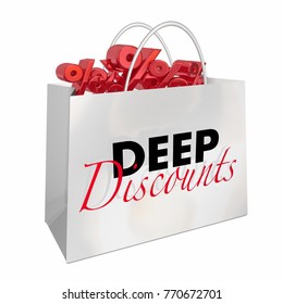 Shopping Bag Deep Discounts Sale Deal Bargain Prices 3d Illustration