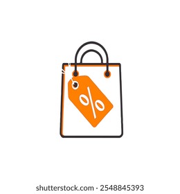 a shopping bag with a orange discount tag for Black friday sales or Cyber Monday sale  - Powered by Shutterstock