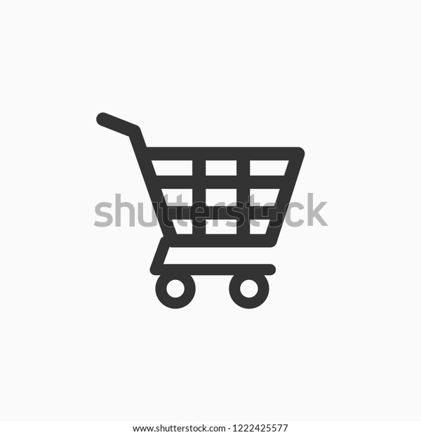 shopping basket illustration, web icon, flat
style, truck on  white
background