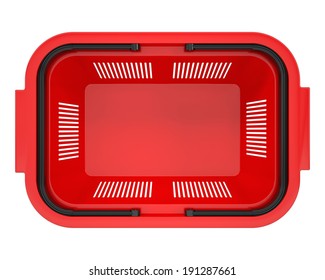 Shopping Basket. Isolated On White Background. Top View