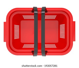 Shopping Basket. Isolated On White Background. Top View