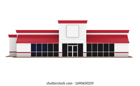 Shopping Building Icon Isolated. 3D rendering